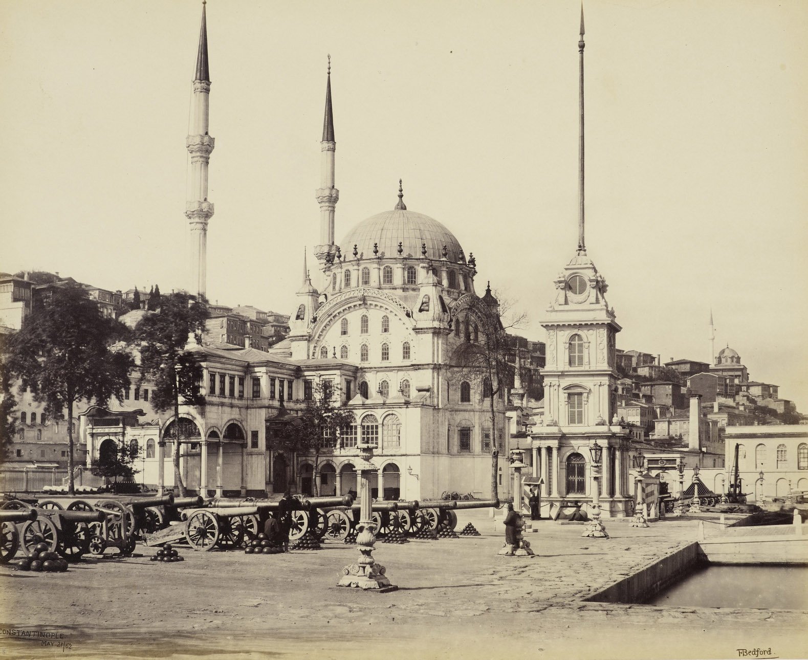 İstanbul, Nusretiye Camii, Tophane (Nusretiye) Saat Kulesi 21 May 1862.jpg